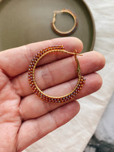 Load image into Gallery viewer, iridescent beaded hoops
